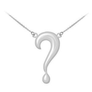 Silver Question Mark "?" Charm Necklace Made in US